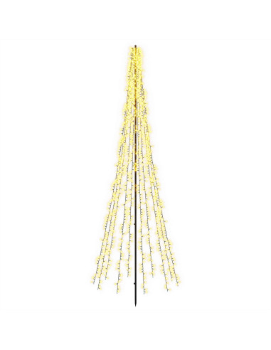 Albero di Natale LED 285 cm 1550 LED Bianco caldo Acciaio Nero