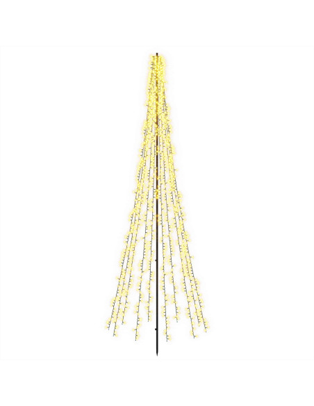 Albero di Natale LED 285 cm 1550 LED Bianco caldo Acciaio Nero