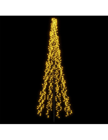 Albero di Natale LED 285 cm 1550 LED Bianco caldo Acciaio Nero