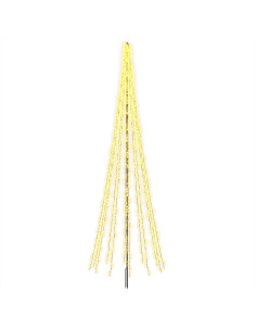 Albero di Natale LED 485 cm 3000 LED Bianco caldo Acciaio Nero 2