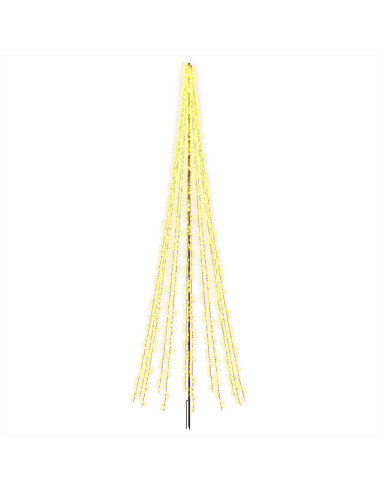 Albero di Natale LED 485 cm 3000 LED Bianco caldo Acciaio Nero
