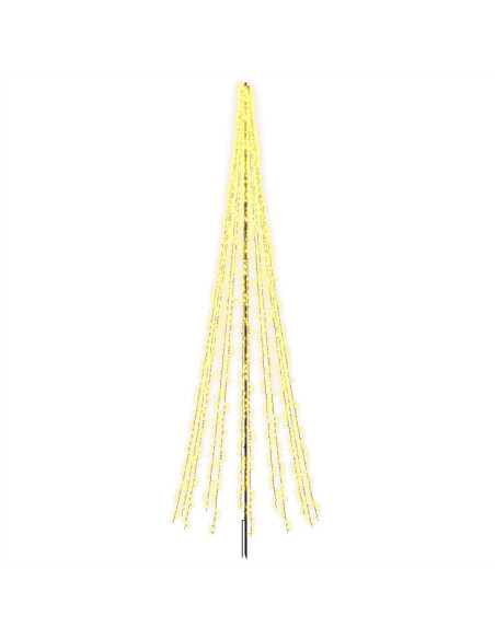 Albero di Natale LED 485 cm 3000 LED Bianco caldo Acciaio Nero