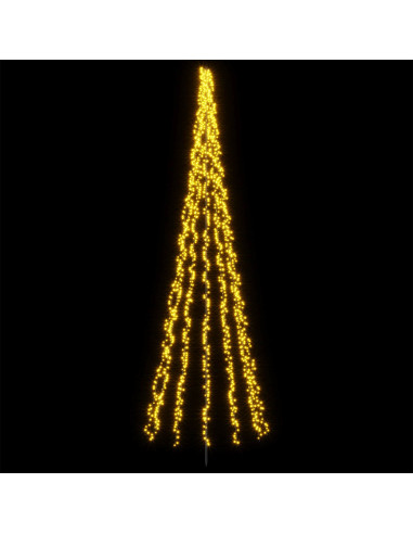 Albero di Natale LED 485 cm 3000 LED Bianco caldo Acciaio Nero