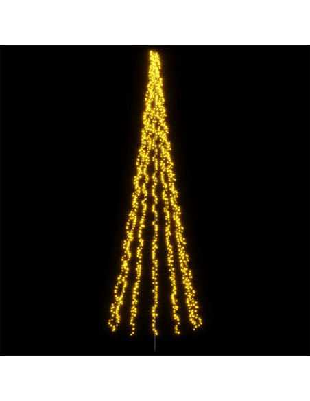 Albero di Natale LED 485 cm 3000 LED Bianco caldo Acciaio Nero