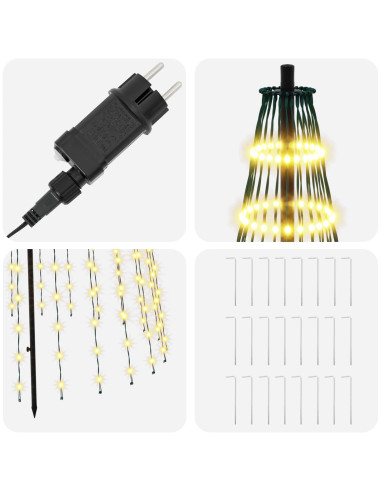 Albero di Natale LED 285 cm 744 LED Bianco caldo Ferro Nero