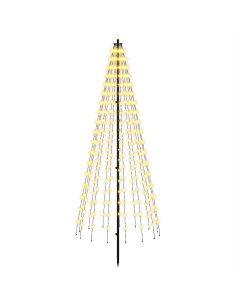 Albero di Natale LED 165 cm 270 LED Bianco caldo Ferro Nero 2
