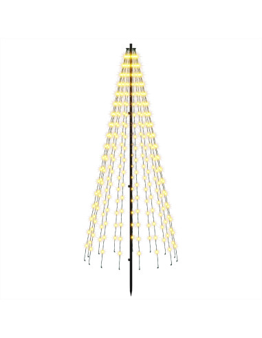 Albero di Natale LED 165 cm 270 LED Bianco caldo Ferro Nero
