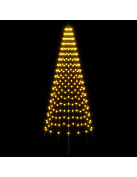 Albero di Natale LED 165 cm 270 LED Bianco caldo Ferro Nero