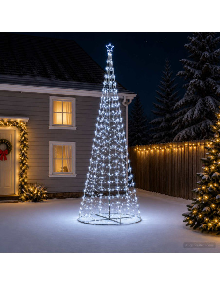 Albero di Natale LED a spirale con base EKENAS 400 cm 588 LED