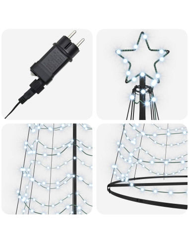 Albero di Natale LED a spirale con base EKENAS 500 cm 868 LED