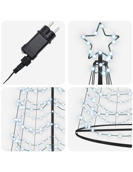 Albero di Natale LED a spirale con base EKENAS 500 cm 868 LED