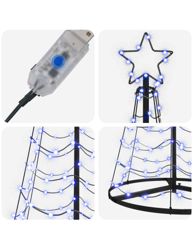 Albero di Natale LED a spirale con base EKENAS 180 cm 220 LED