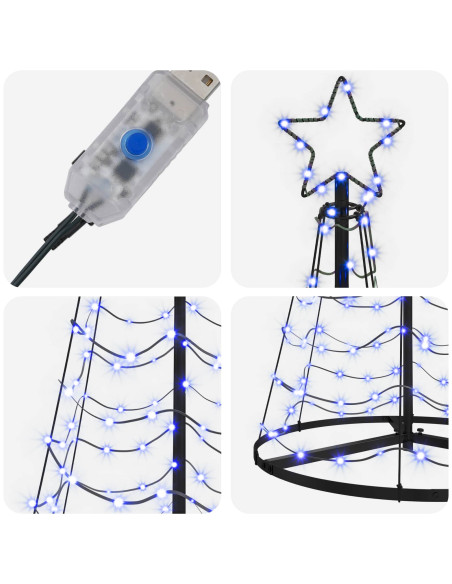 Albero di Natale LED a spirale con base EKENAS 180 cm 220 LED