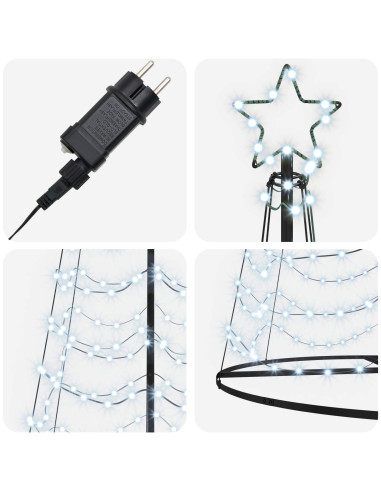 Albero di Natale LED a spirale con base EKENAS 400 cm 588 LED
