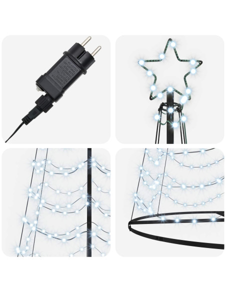 Albero di Natale LED a spirale con base EKENAS 400 cm 588 LED