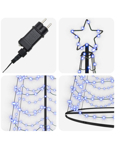 Albero di Natale LED a spirale con base EKENAS 500 cm 868 LED