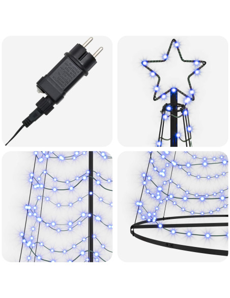 Albero di Natale LED a spirale con base EKENAS 500 cm 868 LED