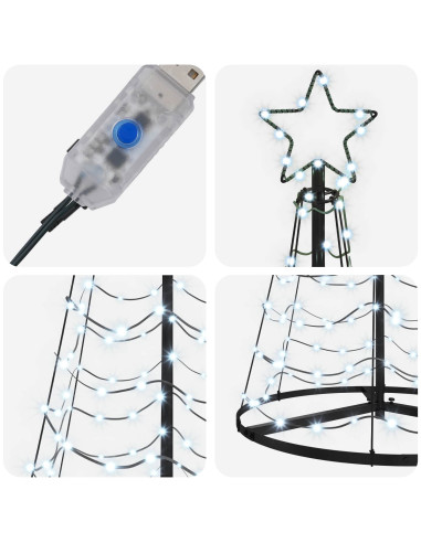 Albero di Natale LED a spirale con base EKENAS 180 cm 220 LED