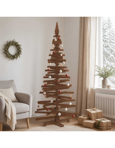 Albero di Natale in legno KOTKA 240 cm Legno Massello di Pino