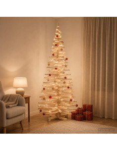 Albero di Natale in legno KOTKA 210 cm Legno Massello di Pino