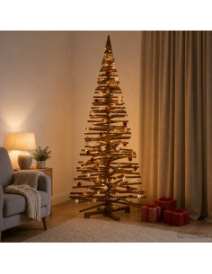 Albero di Natale in legno KOTKA 240 cm Legno Massello di Pino