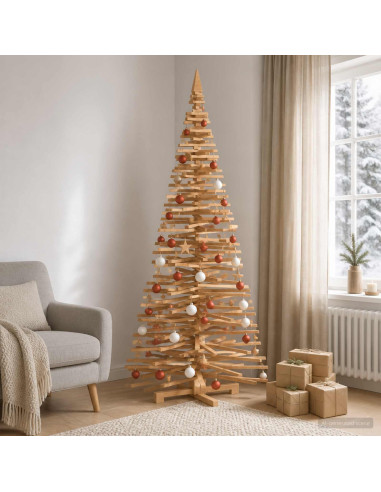 Albero di Natale in legno KOTKA 240 cm Legno Massello di Pino