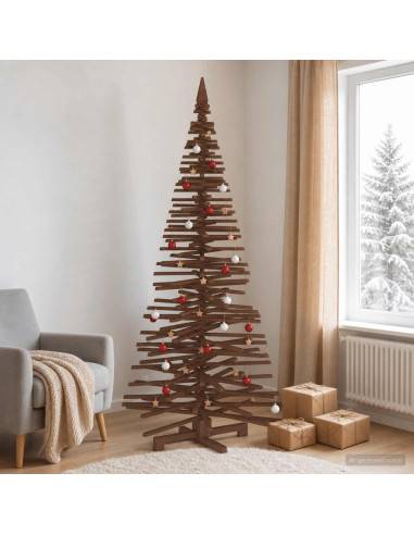 Albero di Natale in legno KOTKA 240 cm Legno Massello di Pino
