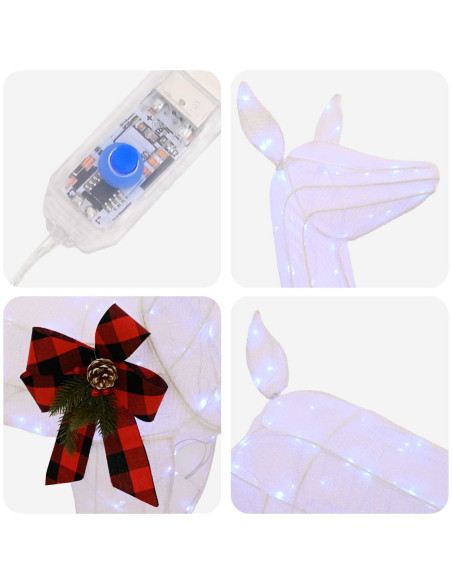 Renna di Natale 3D LOVIISA 200 LED Bianco freddo