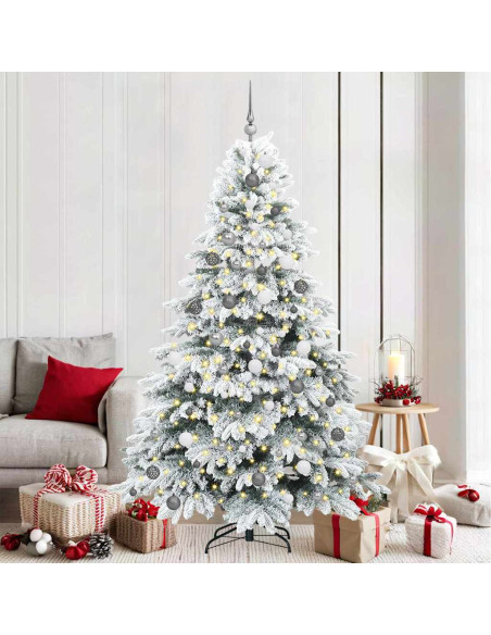 Albero di Natale artificiale con 300 LED Bianco 210 cm PE e PVC