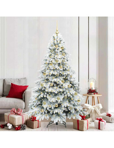 Albero di Natale artificiale con 300 LED Bianco 210 cm PE e PVC