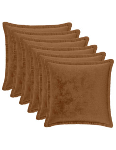Federa 6 pz HOUTEN Marrone Chiaro 30 x 30 cm Flanella 2