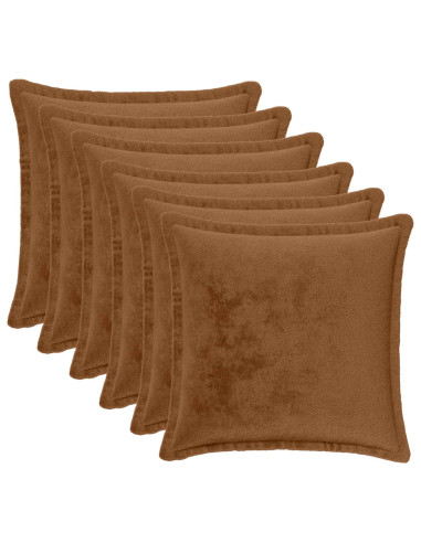 Federa 6 pz HOUTEN Marrone Chiaro 35 x 35 cm Flanella