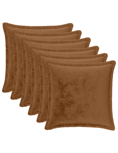 Federa 6 pz HOUTEN Marrone Chiaro 35 x 35 cm Flanella