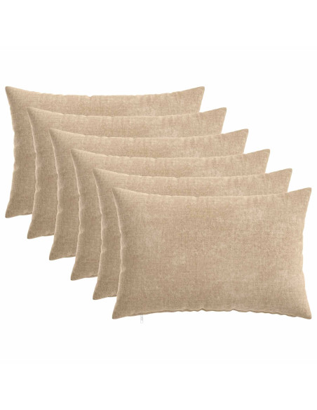 Federa 6 pz HEERLEN Tortora 50 x 80 cm Tessuto Chenille
