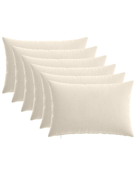 Federa 6 pz HEERLEN Crema 50 x 80 cm Tessuto Chenille