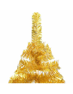 Albero di Natale Preilluminato con Palline Oro 120 cm PET
