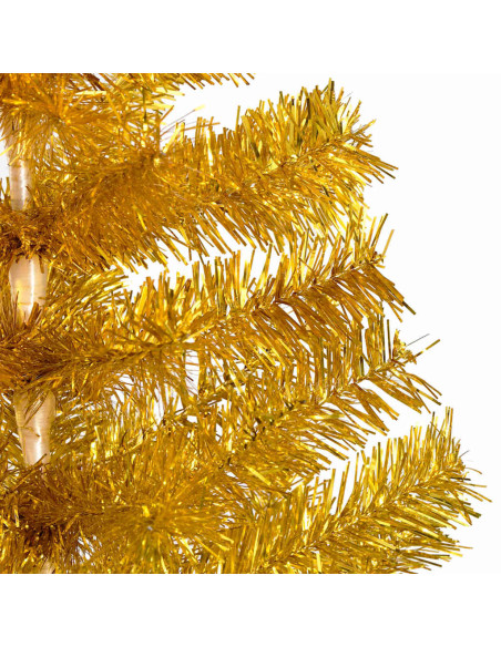Albero di Natale Preilluminato con Palline Oro 120 cm PET
