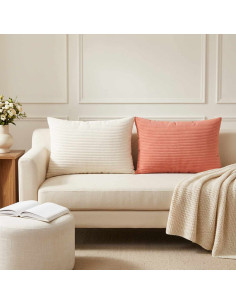 Federa 6 pz HEERLEN Rosso Arancio 50 x 80 cm corduroy
