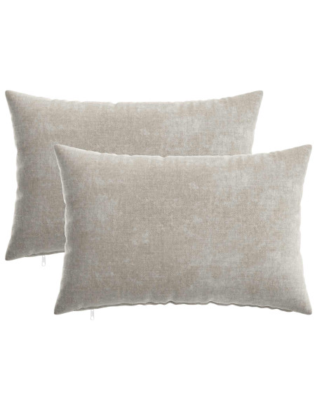 Federa 2 pz HEERLEN Grigio Chiaro 50 x 80 cm Tessuto Chenille