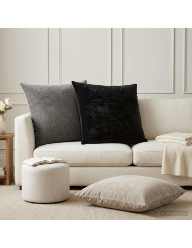 Federa 6 pz HEERLEN Grigio Chiaro 65 x 65 cm Tessuto Chenille