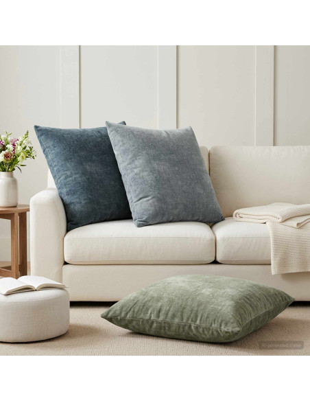 Federa 6 pz HEERLEN Blu 65 x 65 cm Tessuto Chenille