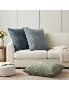 Federa 2 pz HEERLEN Verde 65 x 65 cm Tessuto Chenille