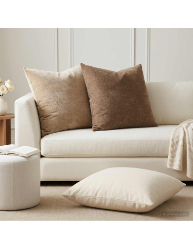 Federa 2 pz HEERLEN Tortora 65 x 65 cm Tessuto Chenille