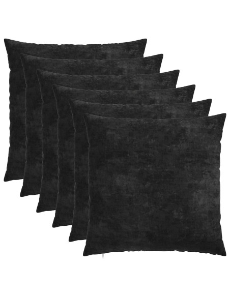 Federa 6 pz HEERLEN Antracite 65 x 65 cm Tessuto Chenille