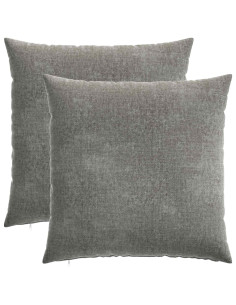 Federa 2 pz HEERLEN Grigio Scuro 65 x 65 cm Tessuto Chenille 2