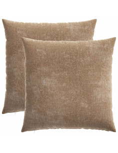 Federa 2 pz HEERLEN Marrone 65 x 65 cm Tessuto Chenille 2