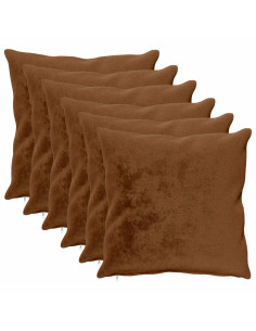 Federa 6 pz HEERLEN Marrone Chiaro 65 x 65 cm Flanella 2