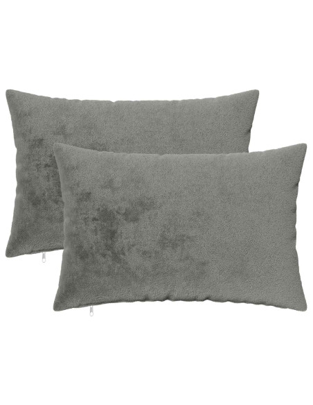 Federa 2 pz HEERLEN Grigio Scuro 50 x 75 cm Flanella