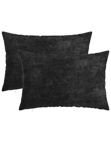 Federa 2 pz HEERLEN Antracite 50 x 80 cm Tessuto Chenille