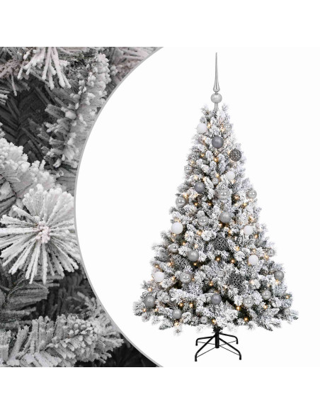 Albero di Natale Artificiale con Palline 120 cm 150 LED